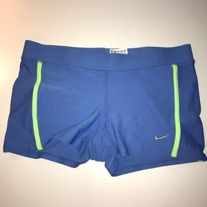 blue and green nike spandex